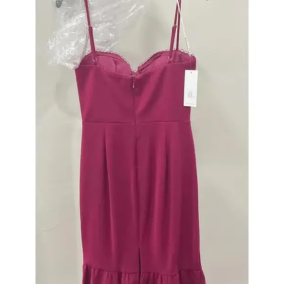 KATIE MAY Soraya Trumpet Midi Dress In Magenta - Picture 7 of 11